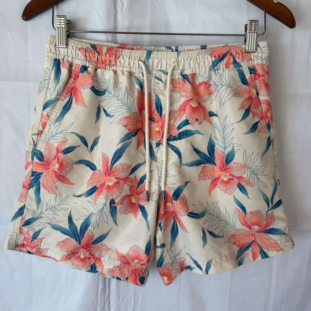 American Eagle Men’s Printed 5” Inseam Floral Flex Swim Trunk Fleet Size XS